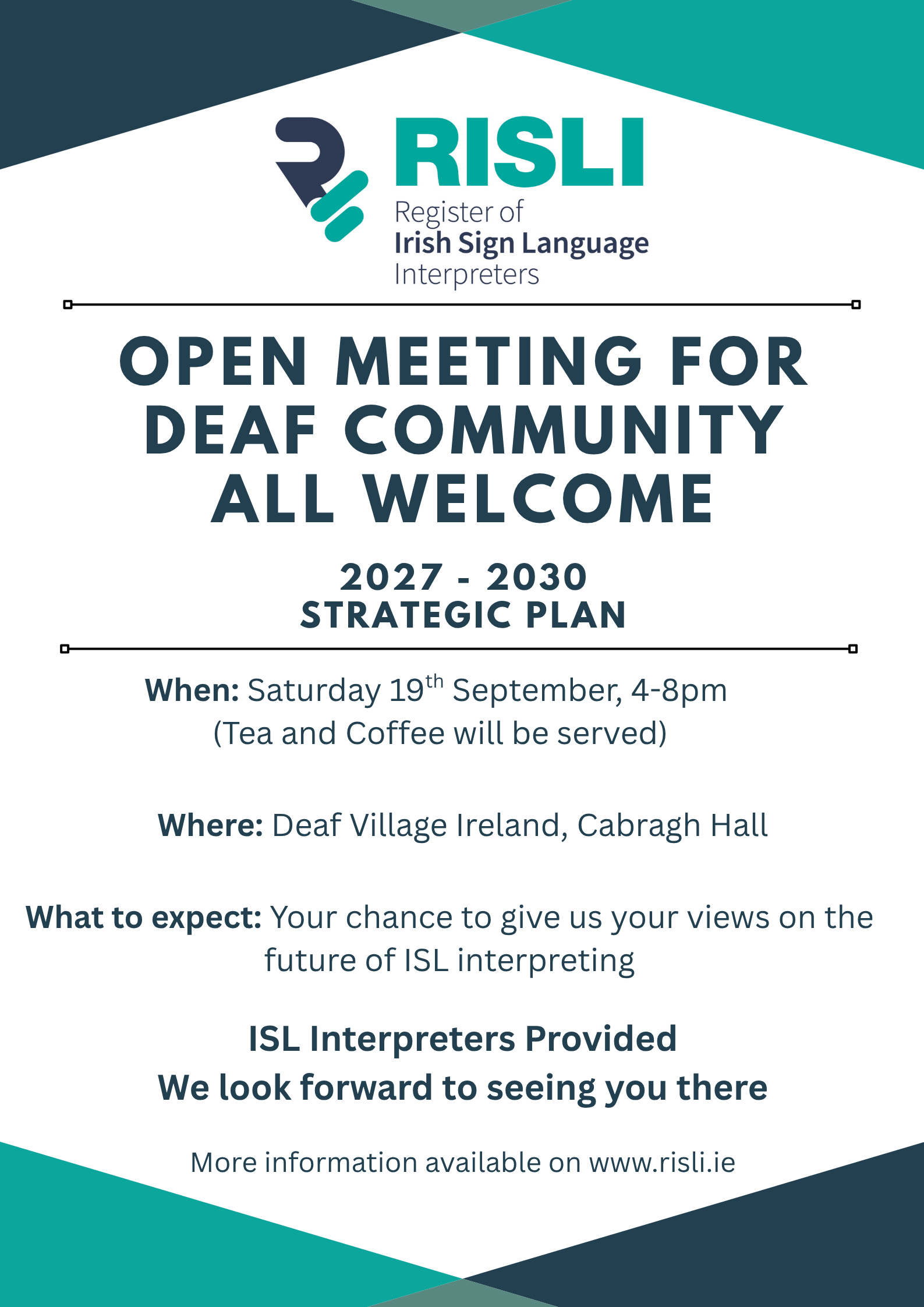 Open Meeting for Deaf Community on the RISLI Strategic Plan 2027 - 2030